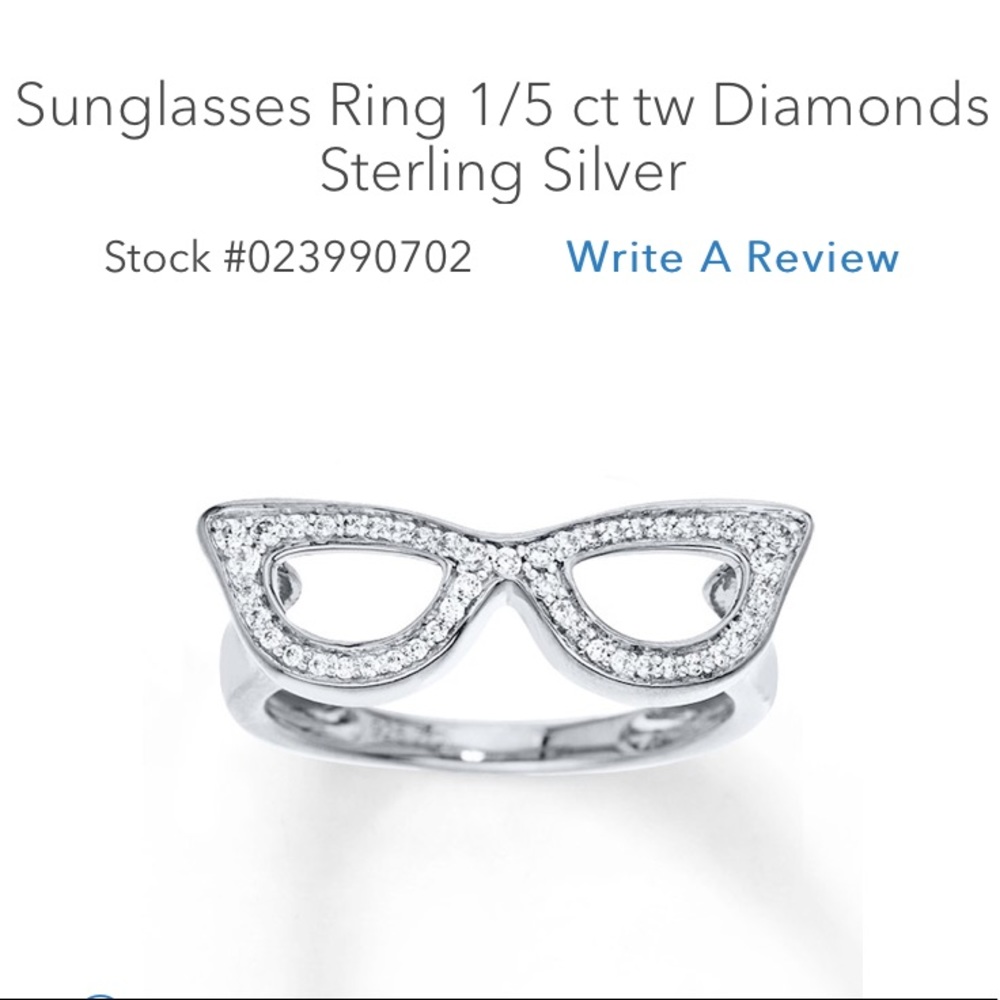 Sunglasses Ring Diamonds and Sterling Silver, 7.5